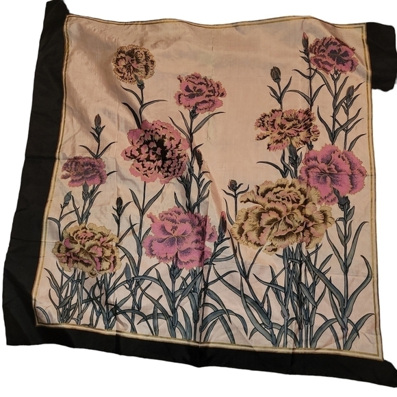 Thai Silk (100%) Scarf Floral 35"x35" - Picture 1 of 3